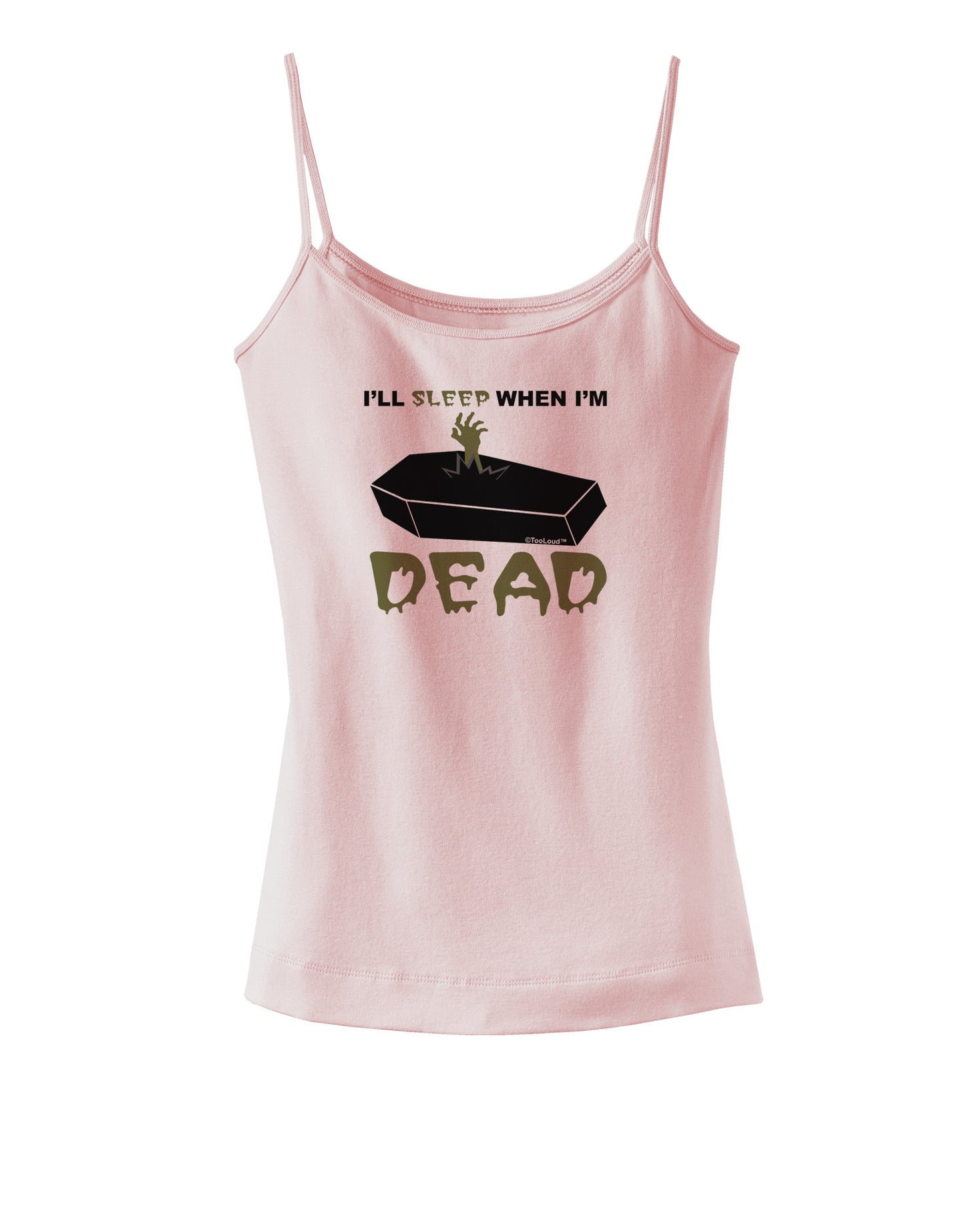 Sleep When Dead Coffin Spaghetti Strap Tank-Womens Spaghetti Strap Tanks-TooLoud-SoftPink-X-Small-Davson Sales