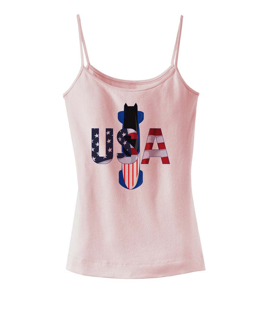 USA Bobsled Spaghetti Strap Tank by TooLoud-Womens Spaghetti Strap Tanks-TooLoud-White-X-Small-Davson Sales