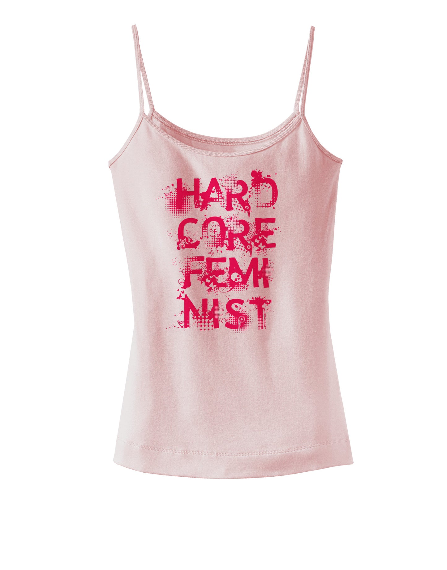 Hardcore Feminist - Pink Spaghetti Strap Tank-Womens Spaghetti Strap Tanks-TooLoud-SoftPink-X-Small-Davson Sales