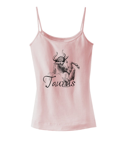 Taurus Illustration Spaghetti Strap Tank-Womens Spaghetti Strap Tanks-TooLoud-SoftPink-X-Small-Davson Sales