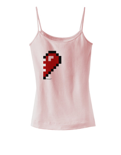 Couples Pixel Heart Design - Right Spaghetti Strap Tank by TooLoud-Womens Spaghetti Strap Tanks-TooLoud-SoftPink-X-Small-Davson Sales