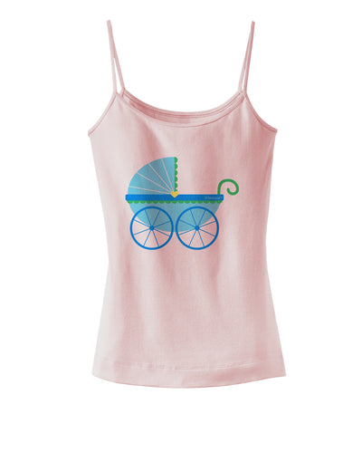 Baby Boy Carriage Spaghetti Strap Tank-Womens Spaghetti Strap Tanks-TooLoud-SoftPink-X-Small-Davson Sales