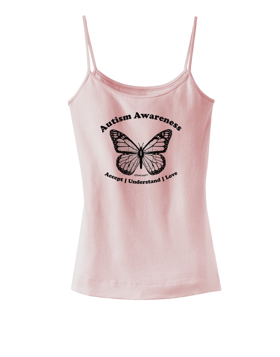 Autism Awareness - Puzzle Piece Butterfly 2 Spaghetti Strap Tank-Womens Spaghetti Strap Tanks-TooLoud-White-X-Small-Davson Sales