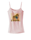 Lion Watercolor 1 Text Spaghetti Strap Tank-Womens Spaghetti Strap Tanks-TooLoud-SoftPink-X-Small-Davson Sales