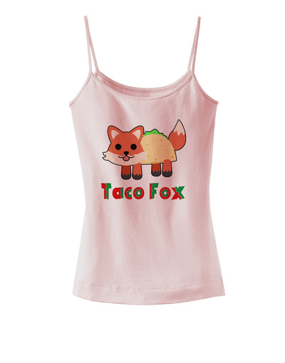 Cute Taco Fox Text Spaghetti Strap Tank-Womens Spaghetti Strap Tanks-TooLoud-SoftPink-X-Small-Davson Sales