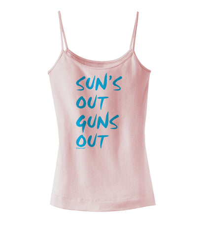 Suns Out Guns Out - Blue Spaghetti Strap Tank-Womens Spaghetti Strap Tanks-TooLoud-SoftPink-X-Small-Davson Sales