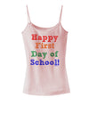 Happy First Day of School Spaghetti Strap Tank-Womens Spaghetti Strap Tanks-TooLoud-SoftPink-X-Small-Davson Sales