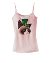 Leprechaun Disgruntled Cat Spaghetti Strap Tank-Womens Spaghetti Strap Tanks-TooLoud-SoftPink-X-Small-Davson Sales