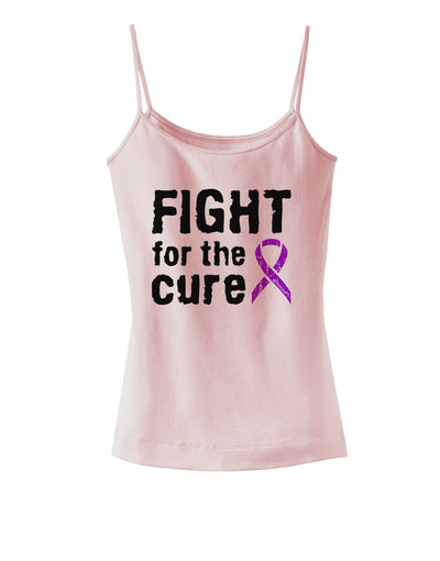 Fight for the Cure - Purple Ribbon Epilepsy Spaghetti Strap Tank-Womens Spaghetti Strap Tanks-TooLoud-SoftPink-X-Small-Davson Sales