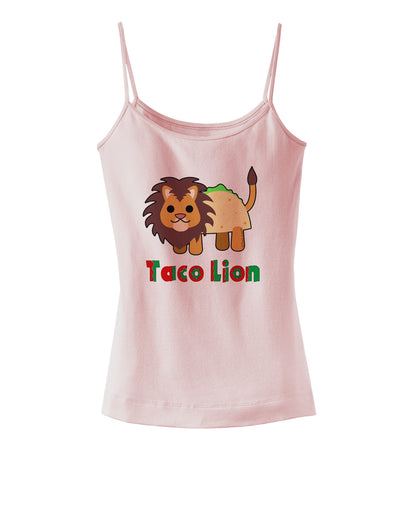 Cute Taco Lion Text Spaghetti Strap Tank-Womens Spaghetti Strap Tanks-TooLoud-SoftPink-X-Small-Davson Sales