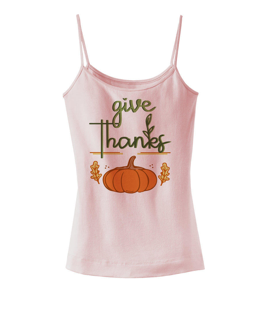 Give Thanks Dark Juniors Petite Spagetti Strap Tank-Womens V-Neck T-Shirts-TooLoud-White-Small-Davson Sales