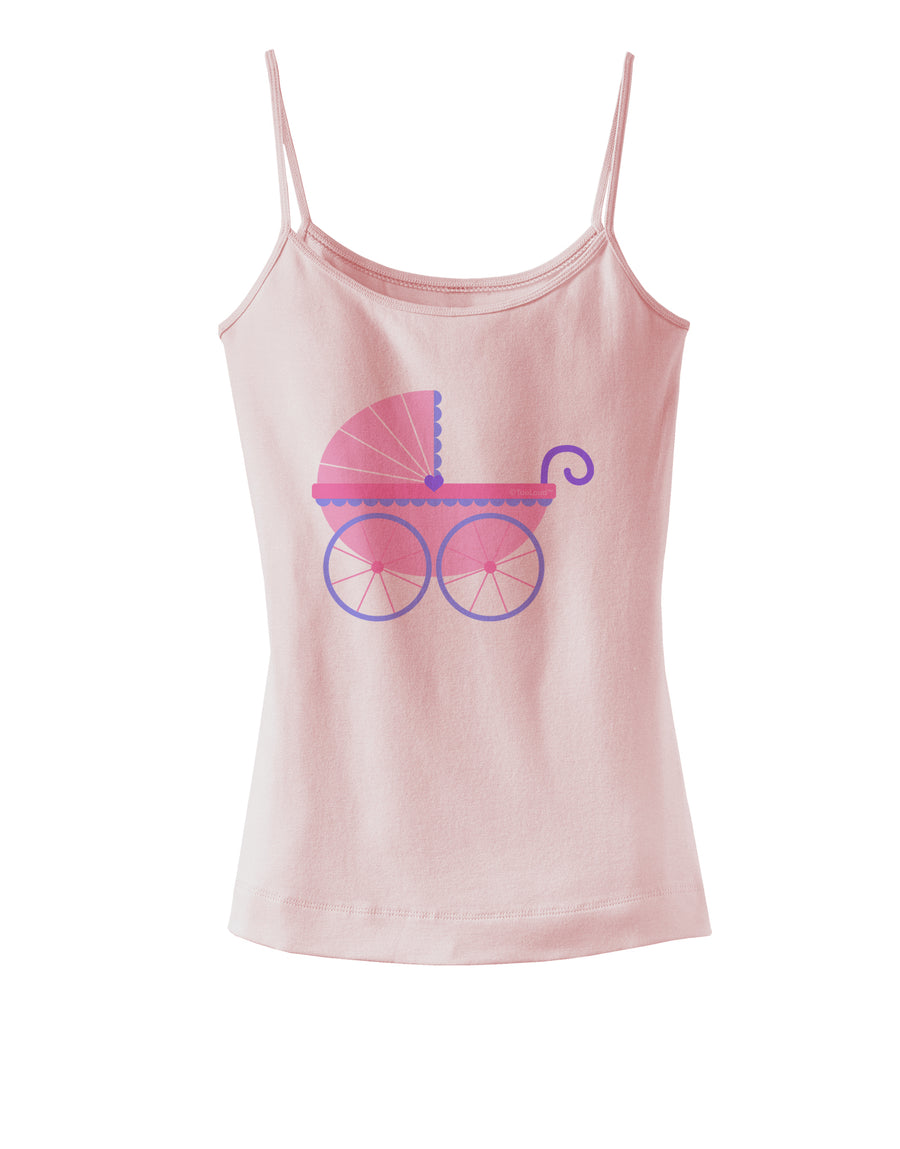 Baby Girl Carriage Spaghetti Strap Tank-Womens Spaghetti Strap Tanks-TooLoud-White-X-Small-Davson Sales