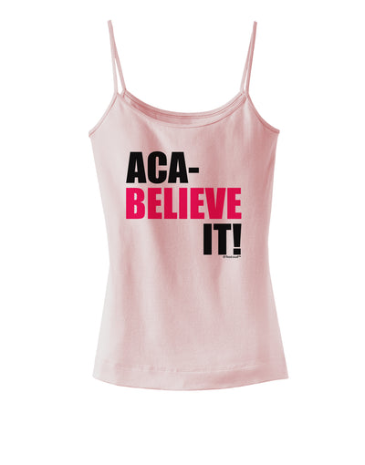 Aca Believe It Spaghetti Strap Tank-Womens Spaghetti Strap Tanks-TooLoud-SoftPink-X-Small-Davson Sales