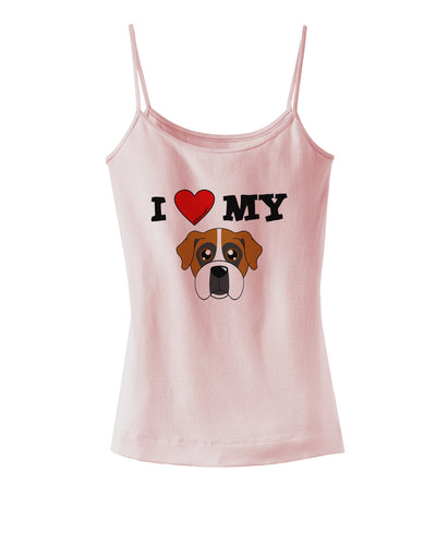I Heart My - Cute Boxer Dog Spaghetti Strap Tank by TooLoud-Womens Spaghetti Strap Tanks-TooLoud-SoftPink-X-Small-Davson Sales