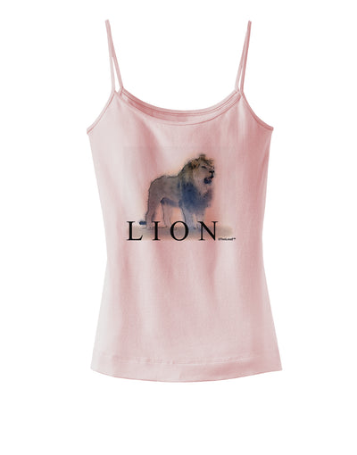 Lion Watercolor B Text Spaghetti Strap Tank-Womens Spaghetti Strap Tanks-TooLoud-SoftPink-X-Small-Davson Sales