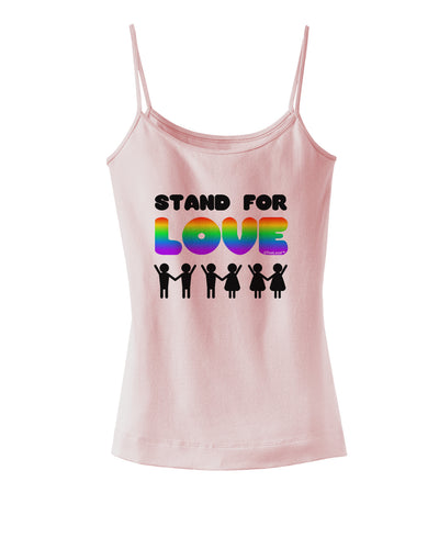 Stand For Love Rainbow Spaghetti Strap Tank-Womens Spaghetti Strap Tanks-TooLoud-SoftPink-X-Small-Davson Sales