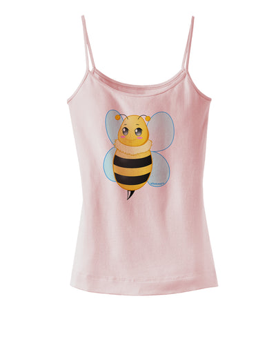 Cute Bee Spaghetti Strap Tank-Womens Spaghetti Strap Tanks-TooLoud-SoftPink-X-Small-Davson Sales