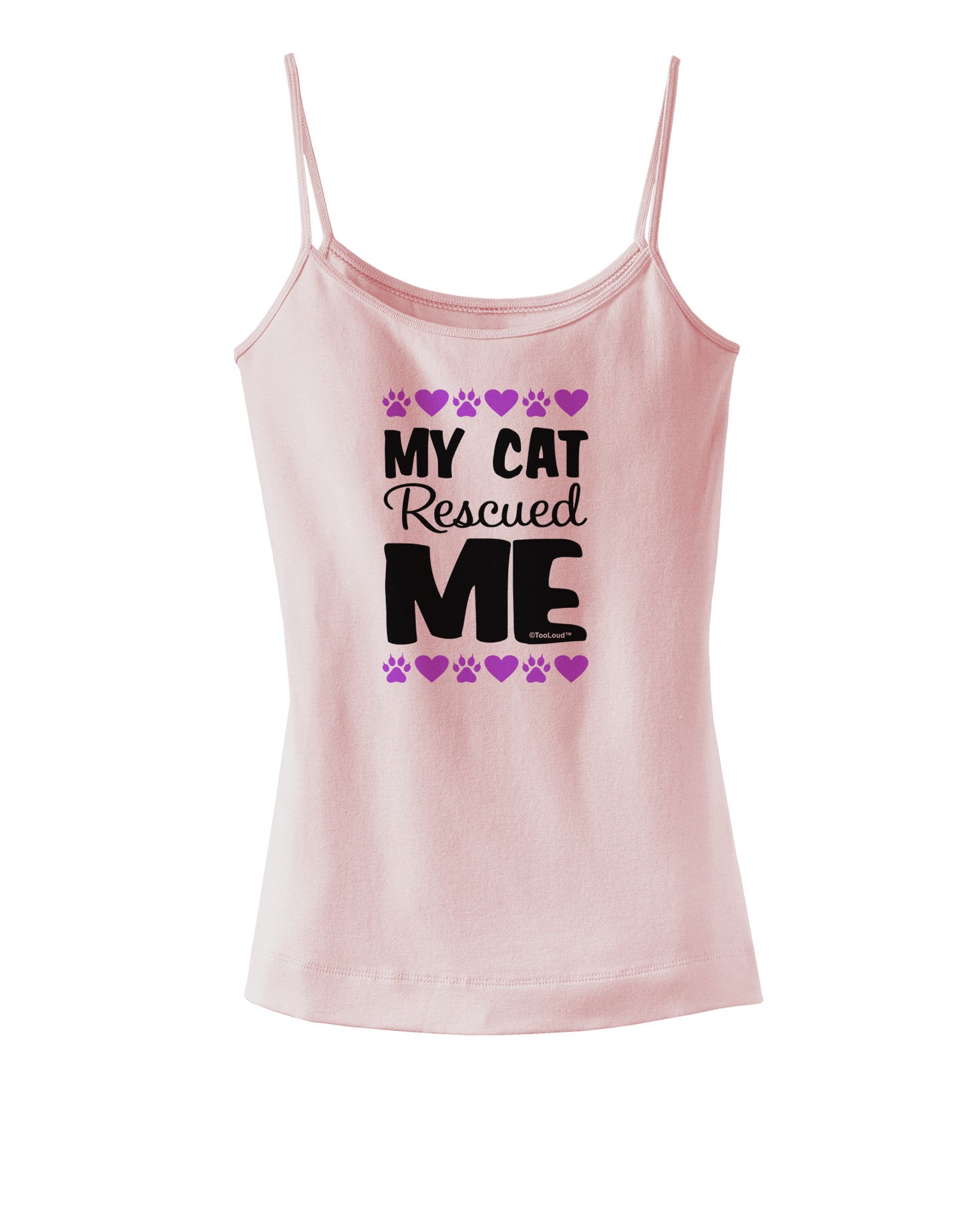 My Cat Rescued Me Spaghetti Strap Tank-Womens Spaghetti Strap Tanks-TooLoud-SoftPink-X-Small-Davson Sales
