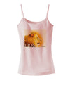 Lion Watercolor 3 Text Spaghetti Strap Tank-Womens Spaghetti Strap Tanks-TooLoud-SoftPink-X-Small-Davson Sales