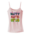 Happy Mardi Gras Text 2 Spaghetti Strap Tank-Womens Spaghetti Strap Tanks-TooLoud-SoftPink-X-Small-Davson Sales