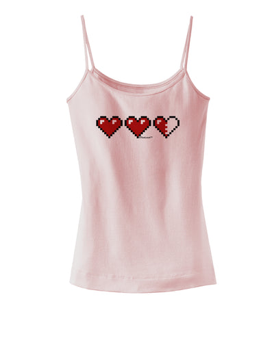 Couples Pixel Heart Life Bar - Left Spaghetti Strap Tank by TooLoud-Womens Spaghetti Strap Tanks-TooLoud-SoftPink-X-Small-Davson Sales