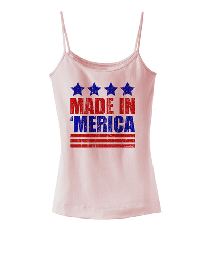 Made in Merica - Stars and Stripes Color Design Spaghetti Strap Tank-Womens Spaghetti Strap Tanks-TooLoud-SoftPink-X-Small-Davson Sales