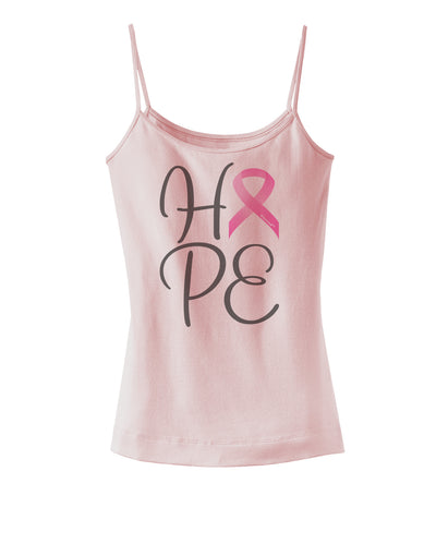 Hope - Breast Cancer Awareness Ribbon Spaghetti Strap Tank-Womens Spaghetti Strap Tanks-TooLoud-SoftPink-X-Small-Davson Sales