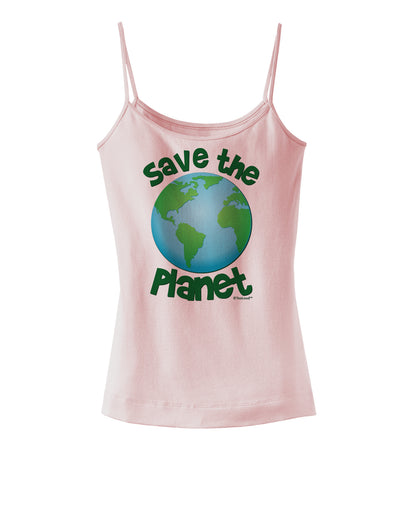 Save the Planet - Earth Spaghetti Strap Tank-Womens Spaghetti Strap Tanks-TooLoud-SoftPink-X-Small-Davson Sales