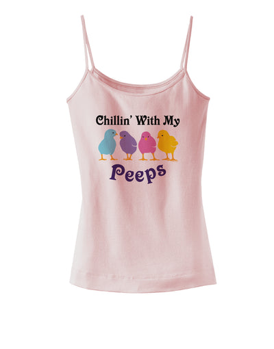 Chillin With My Peeps Spaghetti Strap Tank-Womens Spaghetti Strap Tanks-TooLoud-SoftPink-X-Small-Davson Sales