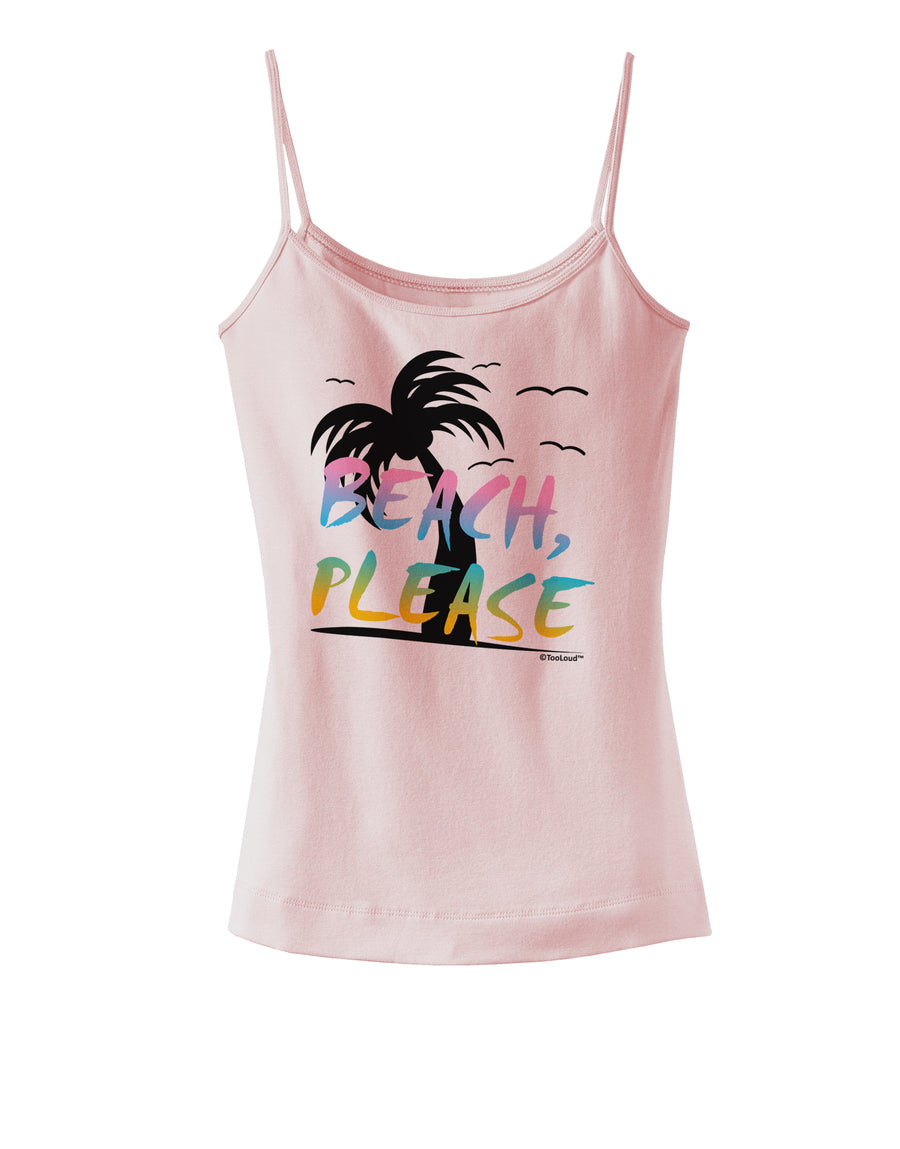 Beach Please - Summer Colors with Palm Trees Spaghetti Strap Tank-Womens Spaghetti Strap Tanks-TooLoud-White-X-Small-Davson Sales