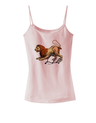 Leo Color Illustration Spaghetti Strap Tank-Womens Spaghetti Strap Tanks-TooLoud-SoftPink-X-Small-Davson Sales