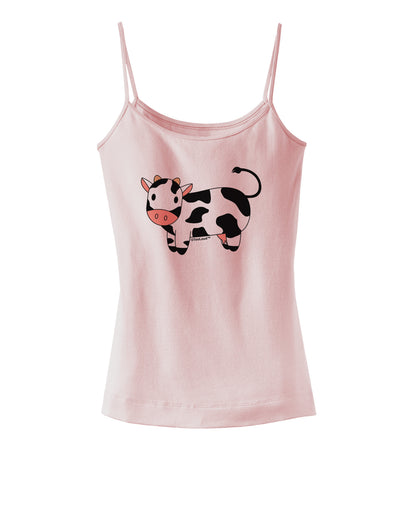 Cute Cow Spaghetti Strap Tank-Womens Spaghetti Strap Tanks-TooLoud-SoftPink-X-Small-Davson Sales