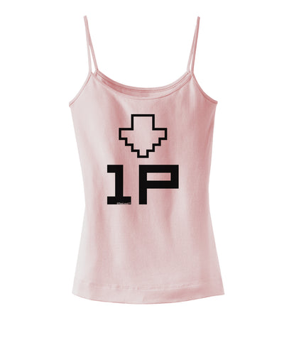 Player One Couples Design Spaghetti Strap Tank-Womens Spaghetti Strap Tanks-TooLoud-SoftPink-X-Small-Davson Sales