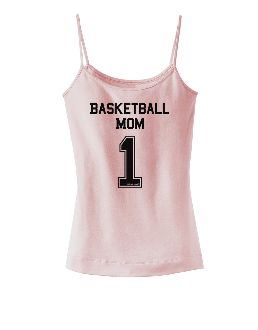 Basketball Mom Jersey Spaghetti Strap Tank-Womens Spaghetti Strap Tanks-TooLoud-White-X-Small-Davson Sales