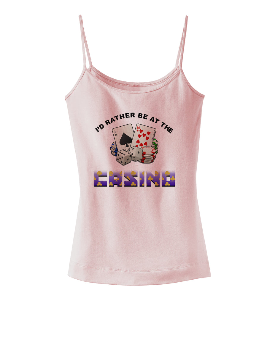 I'd Rather Be At The Casino Funny Spaghetti Strap Tank by TooLoud-Womens Spaghetti Strap Tanks-TooLoud-White-X-Small-Davson Sales
