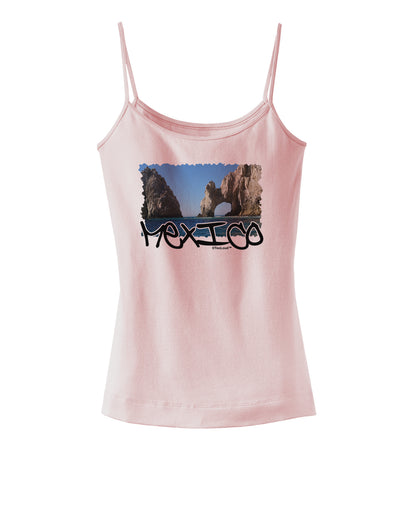 Mexico - Islands Cut-out Spaghetti Strap Tank-Womens Spaghetti Strap Tanks-TooLoud-SoftPink-X-Small-Davson Sales