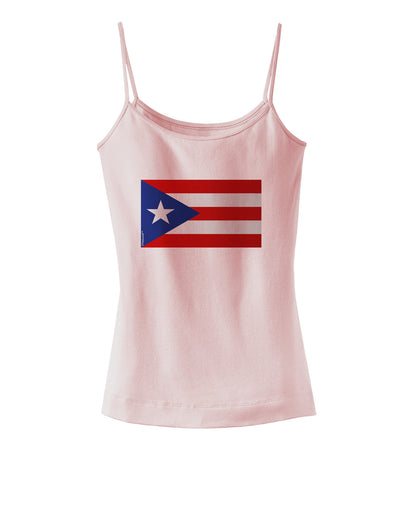 Puerto Rico Flag Spaghetti Strap Tank-Womens Spaghetti Strap Tanks-TooLoud-SoftPink-X-Small-Davson Sales