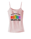 Love Always Wins with Date - Marriage Equality Spaghetti Strap Tank-Womens Spaghetti Strap Tanks-TooLoud-SoftPink-X-Small-Davson Sales