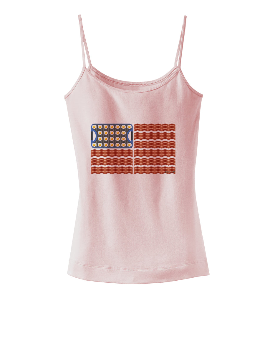 American Breakfast Flag - Bacon and Eggs Spaghetti Strap Tank-Womens Spaghetti Strap Tanks-TooLoud-White-X-Small-Davson Sales