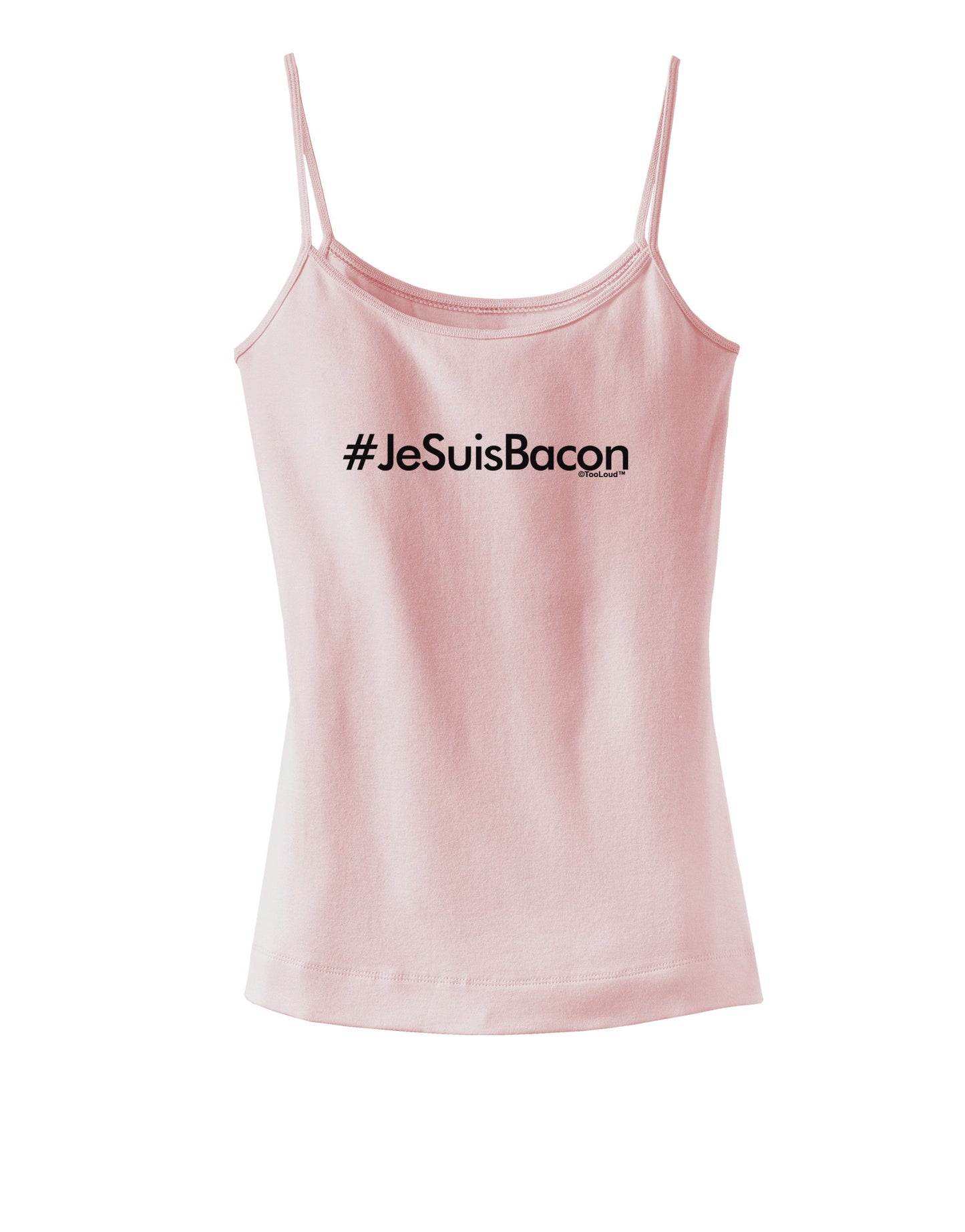 Hashtag JeSuisBacon Spaghetti Strap Tank-Womens Spaghetti Strap Tanks-TooLoud-SoftPink-X-Small-Davson Sales