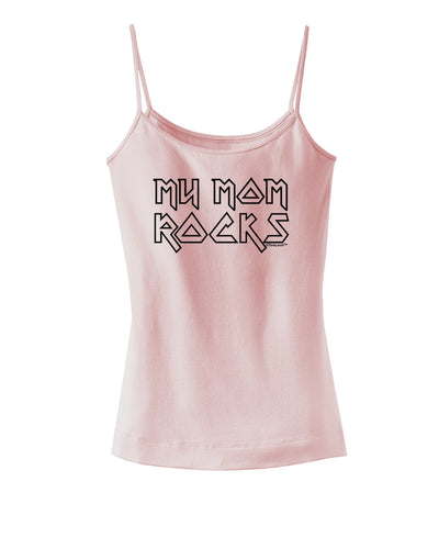 My Mom Rocks - Mother's Day Spaghetti Strap Tank-Womens Spaghetti Strap Tanks-TooLoud-SoftPink-X-Small-Davson Sales