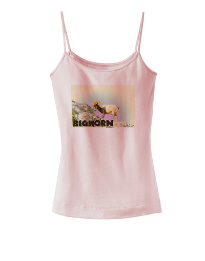 Bighorn Ram WatercolorText Spaghetti Strap Tank-Womens Spaghetti Strap Tanks-TooLoud-SoftPink-X-Small-Davson Sales