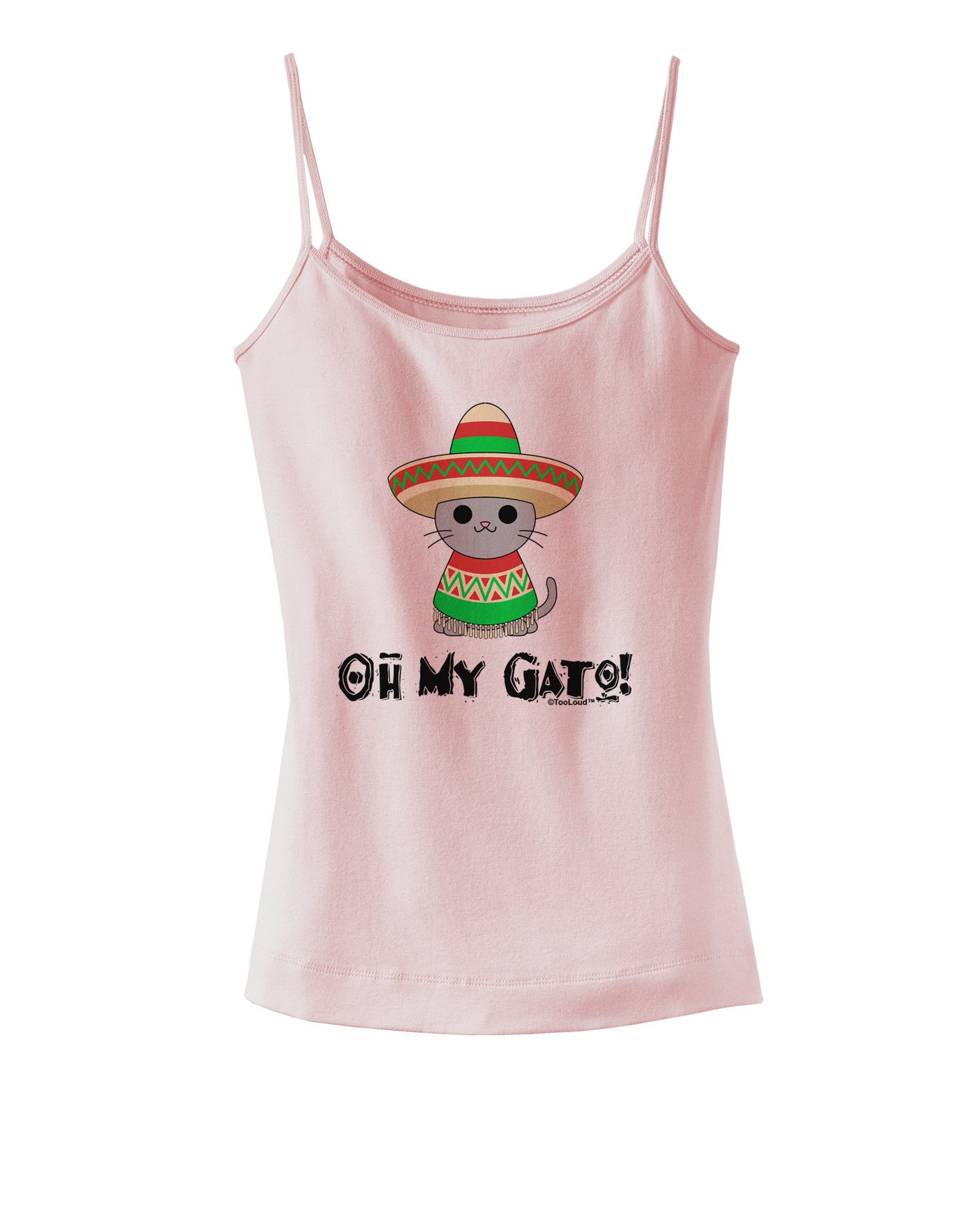 Oh My Gato - Cinco De Mayo Spaghetti Strap Tank-Womens Spaghetti Strap Tanks-TooLoud-SoftPink-X-Small-Davson Sales
