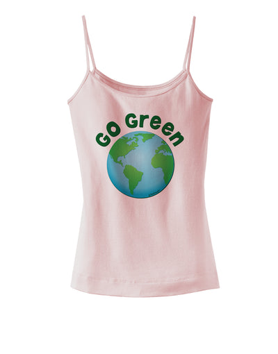 Go Green - Planet Earth Spaghetti Strap Tank-Womens Spaghetti Strap Tanks-TooLoud-SoftPink-X-Small-Davson Sales
