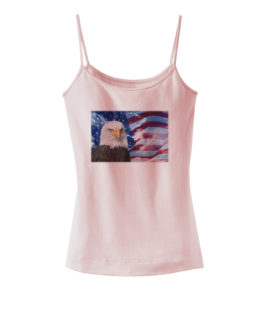 All American Eagle Spaghetti Strap Tank-Womens Spaghetti Strap Tanks-TooLoud-White-X-Small-Davson Sales