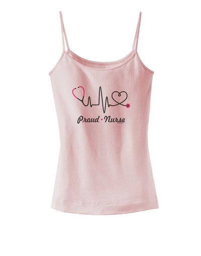 Stethoscope Heartbeat Text Spaghetti Strap Tank-Womens Spaghetti Strap Tanks-TooLoud-SoftPink-X-Small-Davson Sales