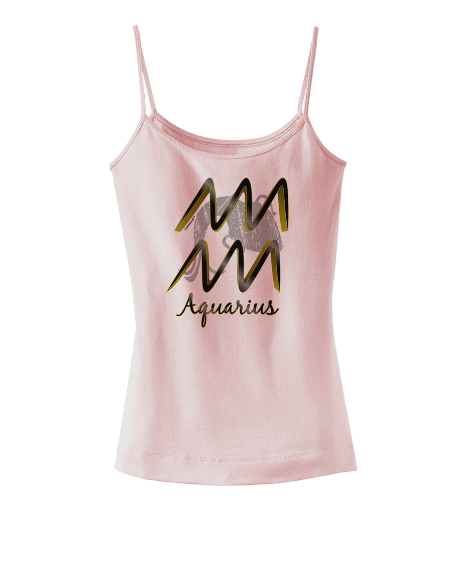 Aquarius Symbol Spaghetti Strap Tank-Womens Spaghetti Strap Tanks-TooLoud-White-X-Small-Davson Sales