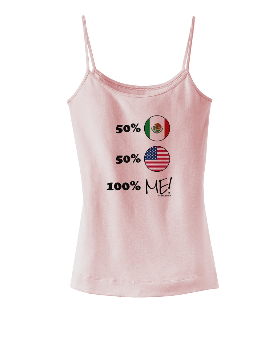 Mexican American 100 Percent Me Spaghetti Strap Tank-Womens Spaghetti Strap Tanks-TooLoud-White-X-Small-Davson Sales