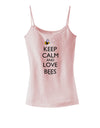 Keep Calm and Love Bees Color Spaghetti Strap Tank-Womens Spaghetti Strap Tanks-TooLoud-SoftPink-X-Small-Davson Sales