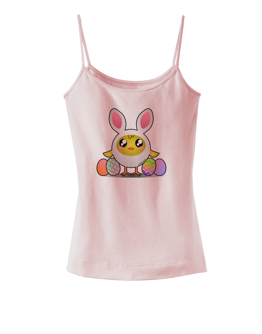 Chick In Bunny Costume Spaghetti Strap Tank-Womens Spaghetti Strap Tanks-TooLoud-White-X-Small-Davson Sales